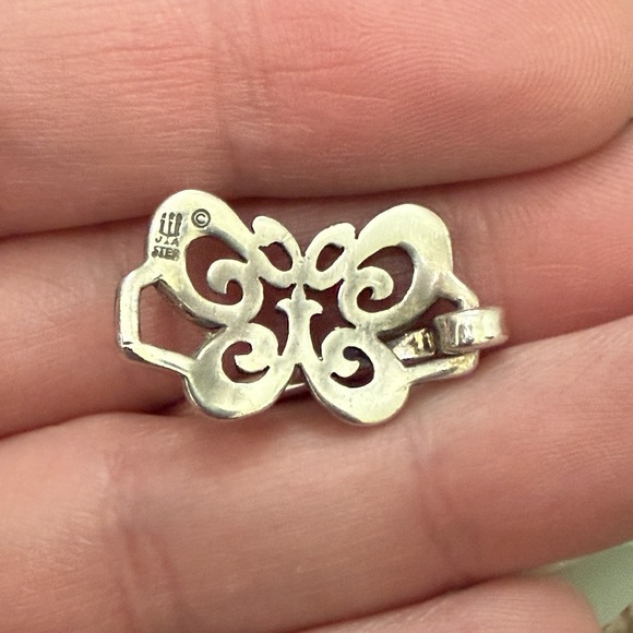 JAMES AVERY RETIRED STERLING SILVER BUTTERFLY HOOK-ON BANGLE BRACELET - Picture 6 of 6